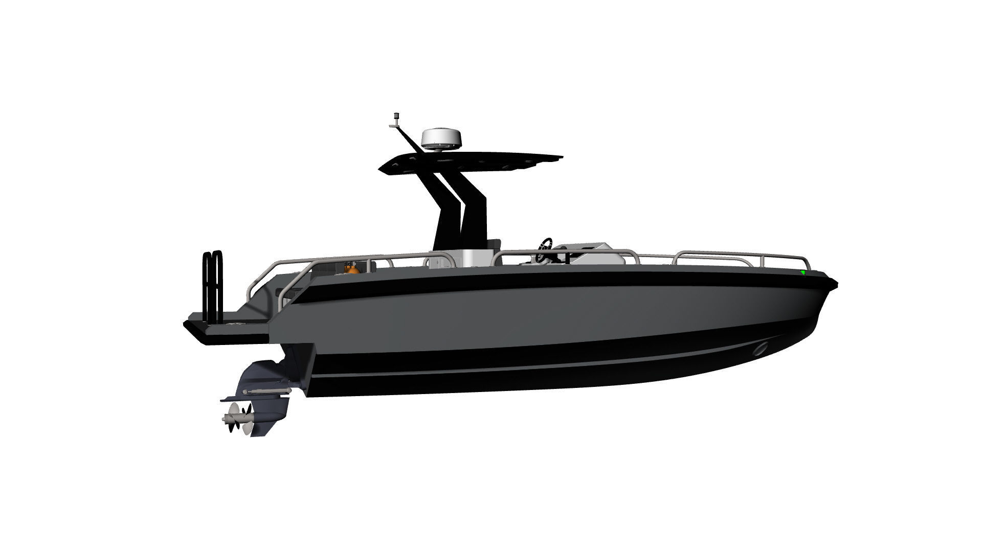 8 Meter Yacht Tender Runabout Diver 3D model_40