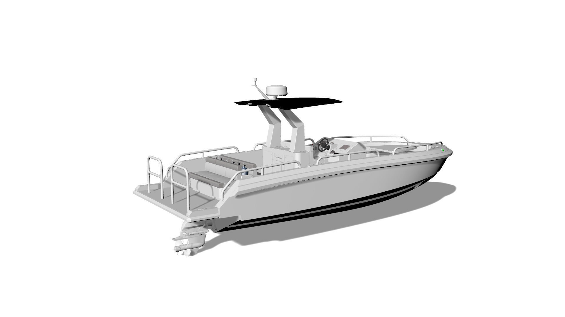 8 Meter Yacht Tender Runabout Diver 3D model_19
