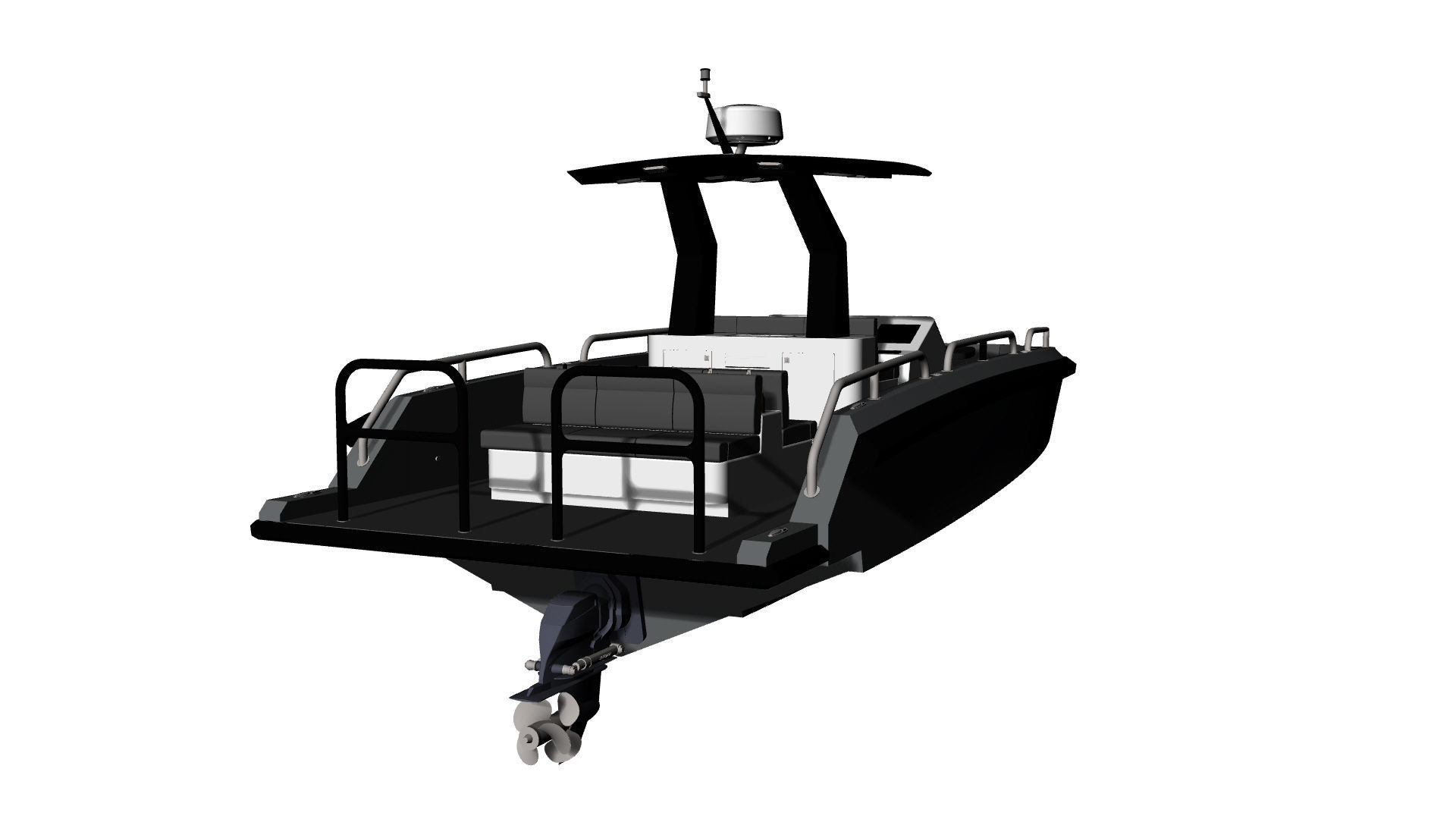 8 Meter Yacht Tender Runabout Diver 3D model_47