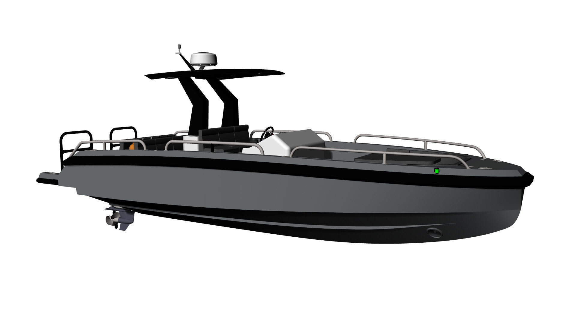 8 Meter Yacht Tender Runabout Diver 3D model_37