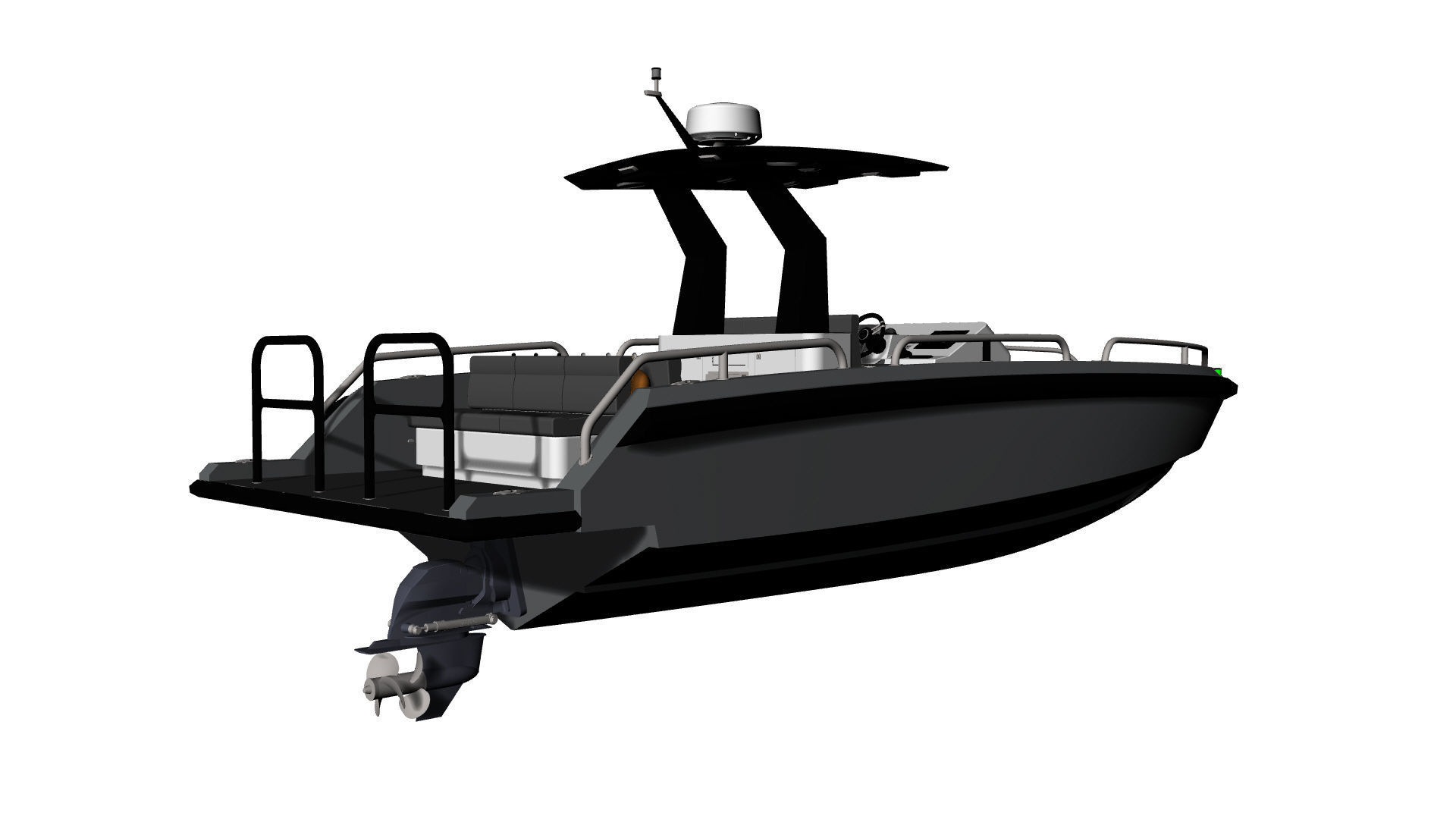 8 Meter Yacht Tender Runabout Diver 3D model_45