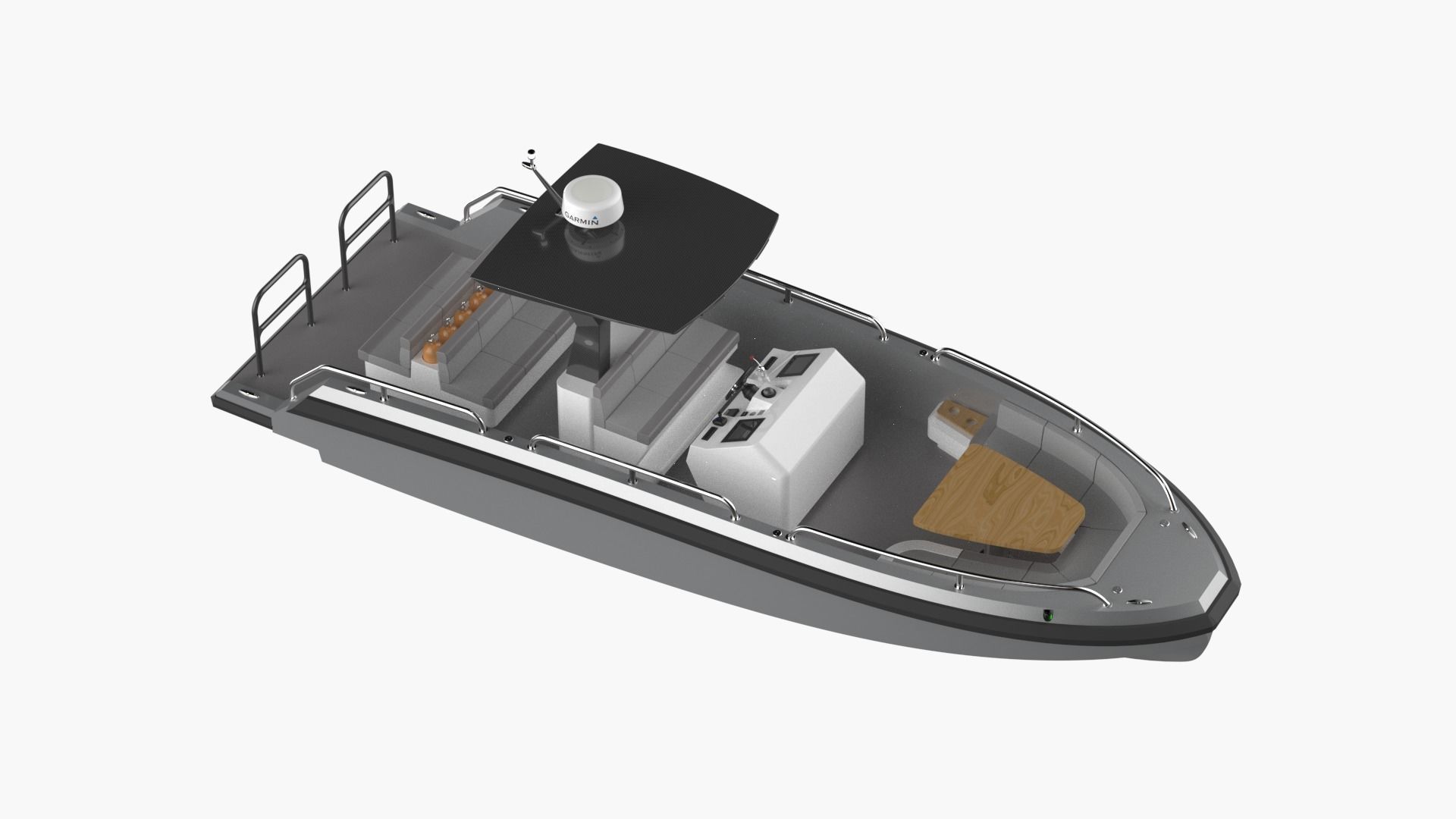 8 Meter Yacht Tender Runabout Diver 3D model_7