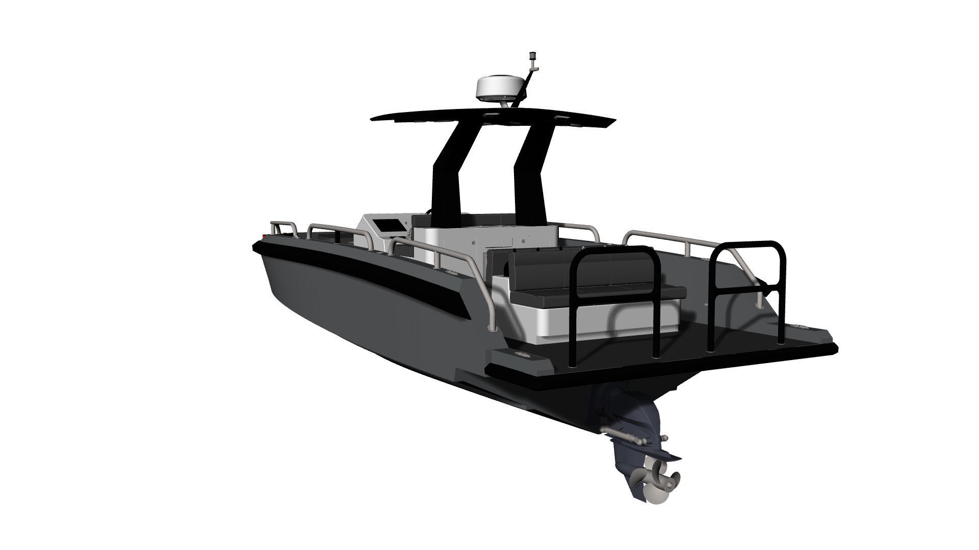 8 Meter Yacht Tender Runabout Diver 3D model_46