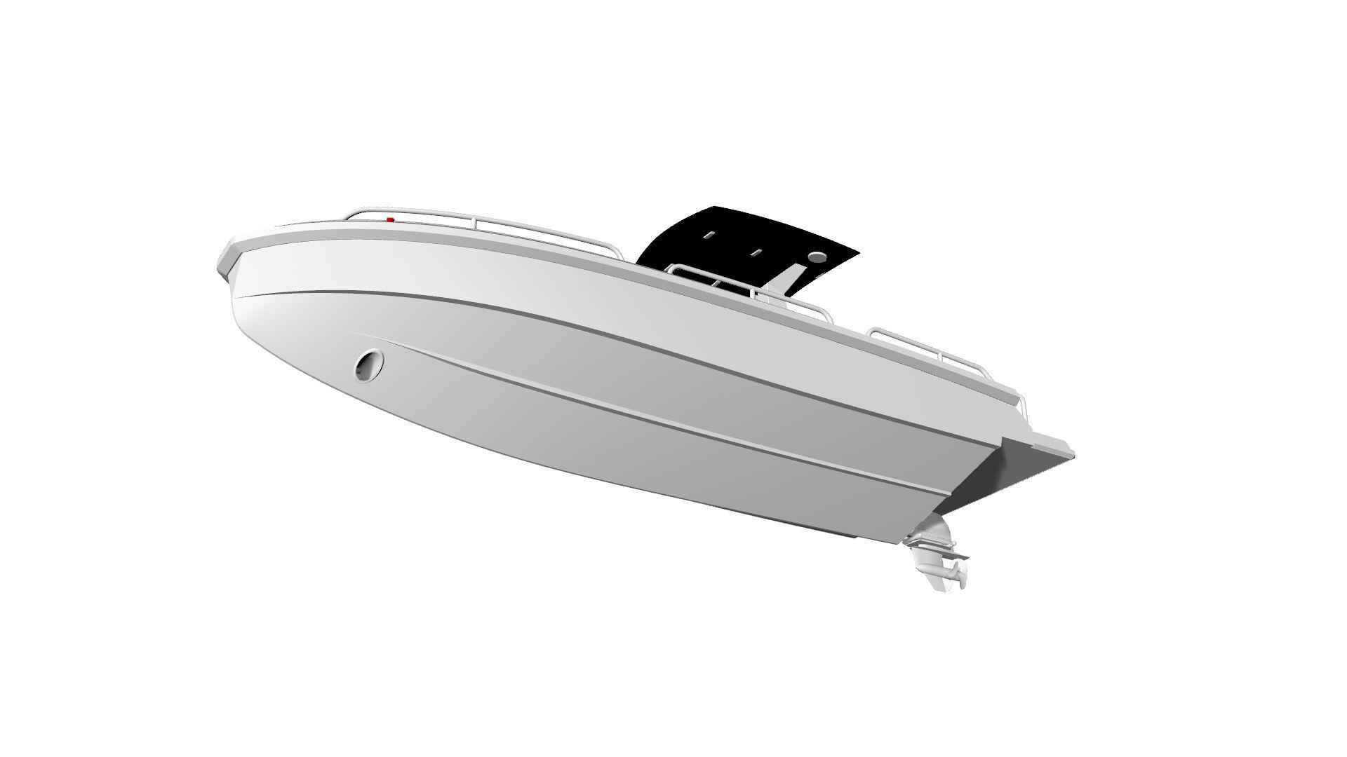 8 Meter Yacht Tender Runabout Diver 3D model_11