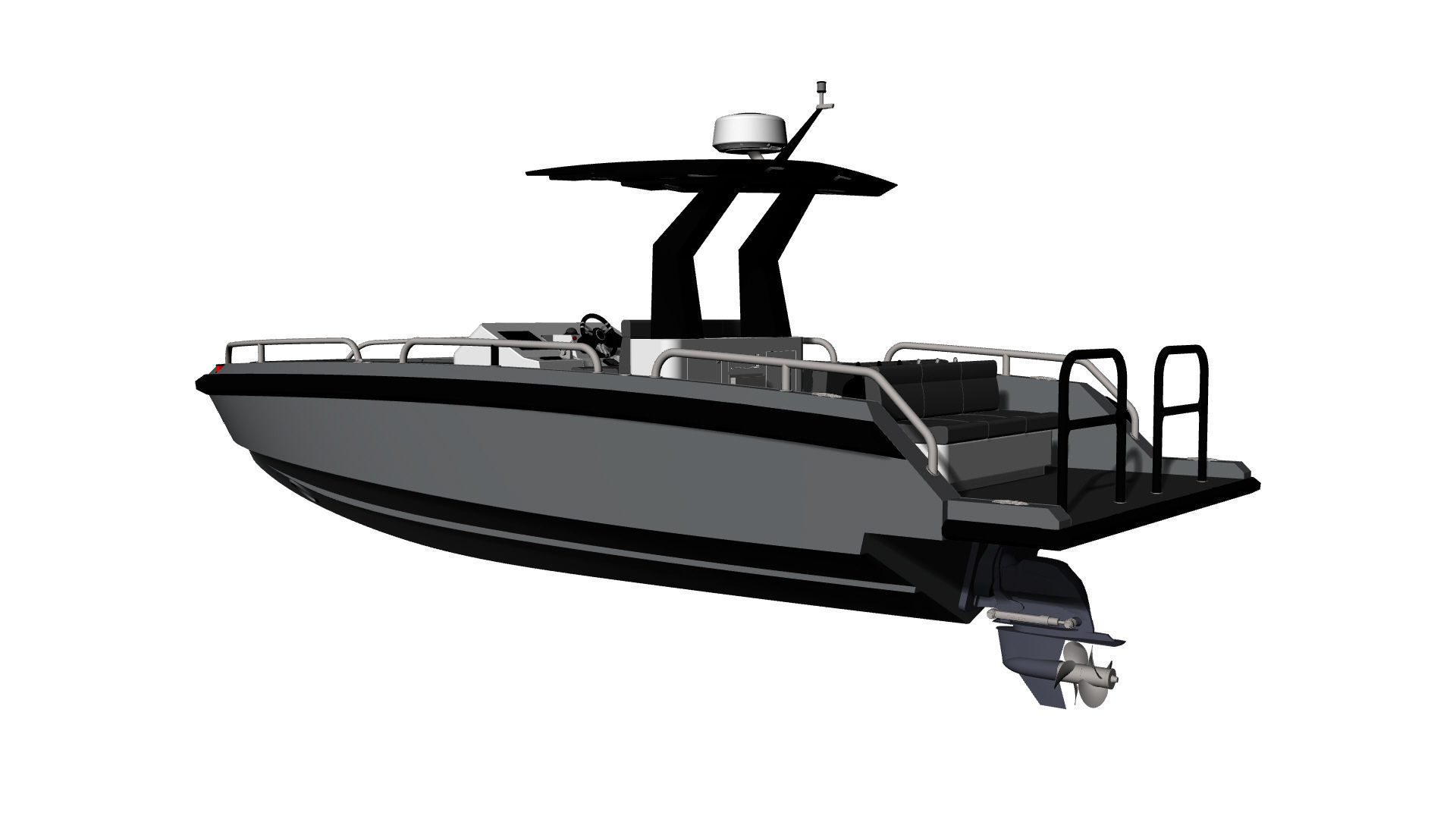 8 Meter Yacht Tender Runabout Diver 3D model_44