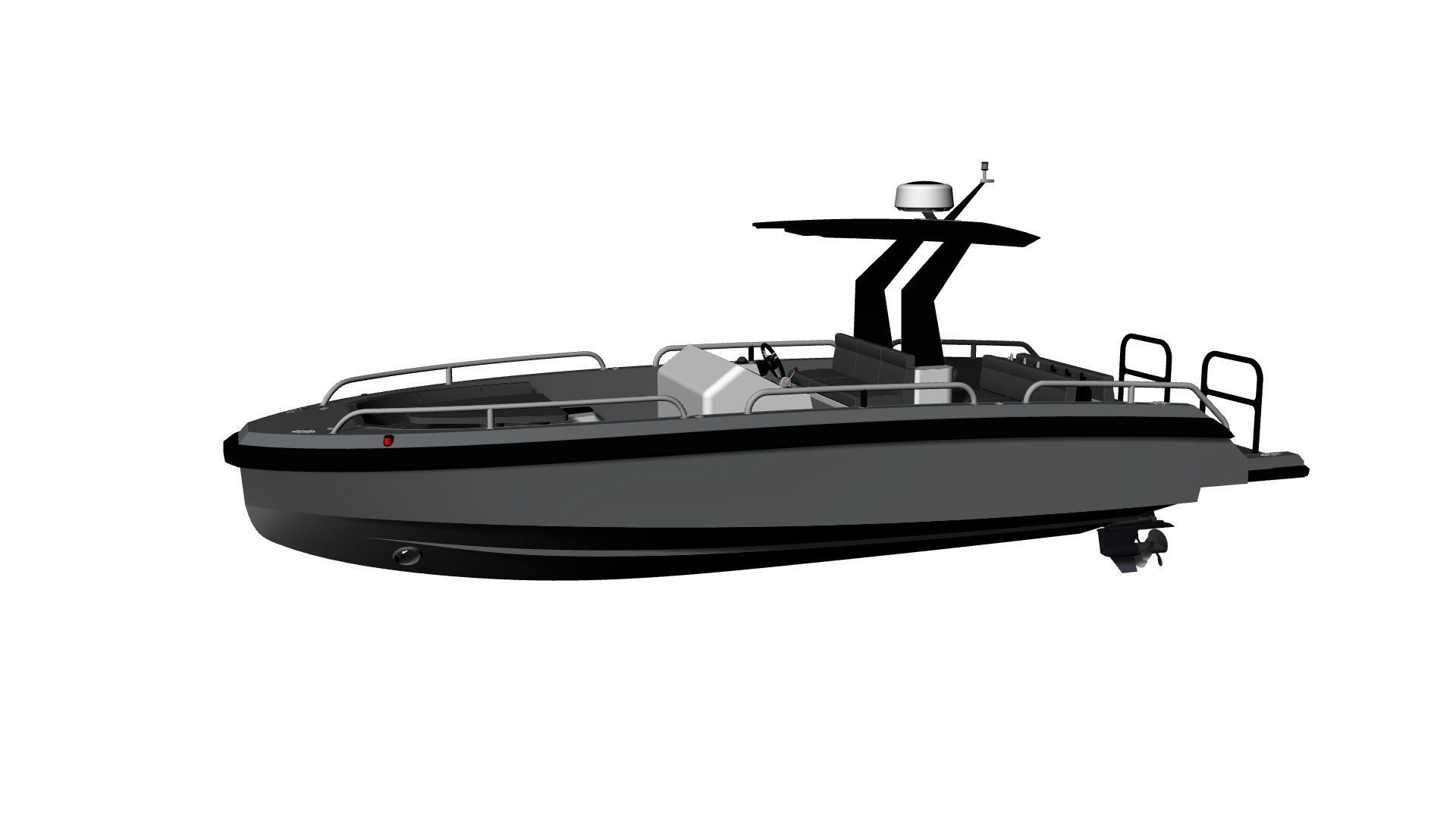 8 Meter Yacht Tender Runabout Diver 3D model_33