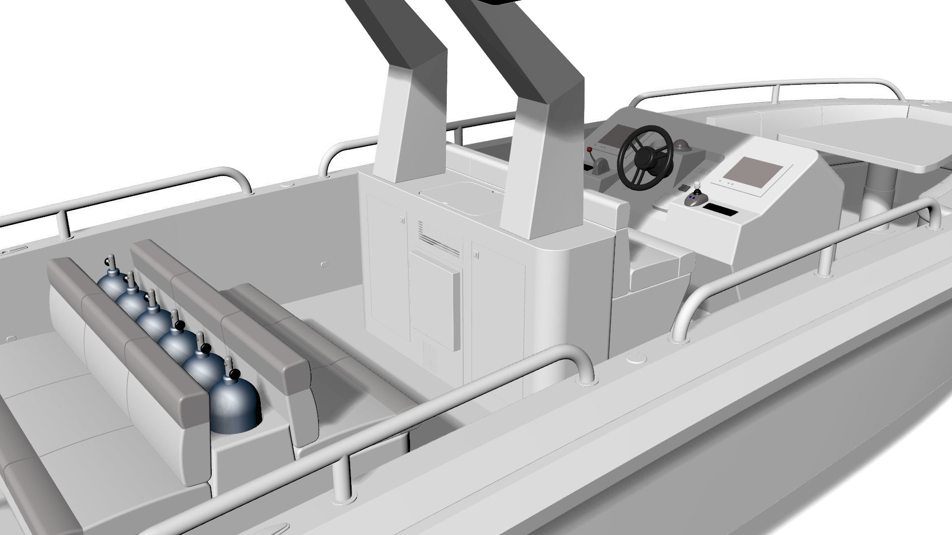 8 Meter Yacht Tender Runabout Diver 3D model_27