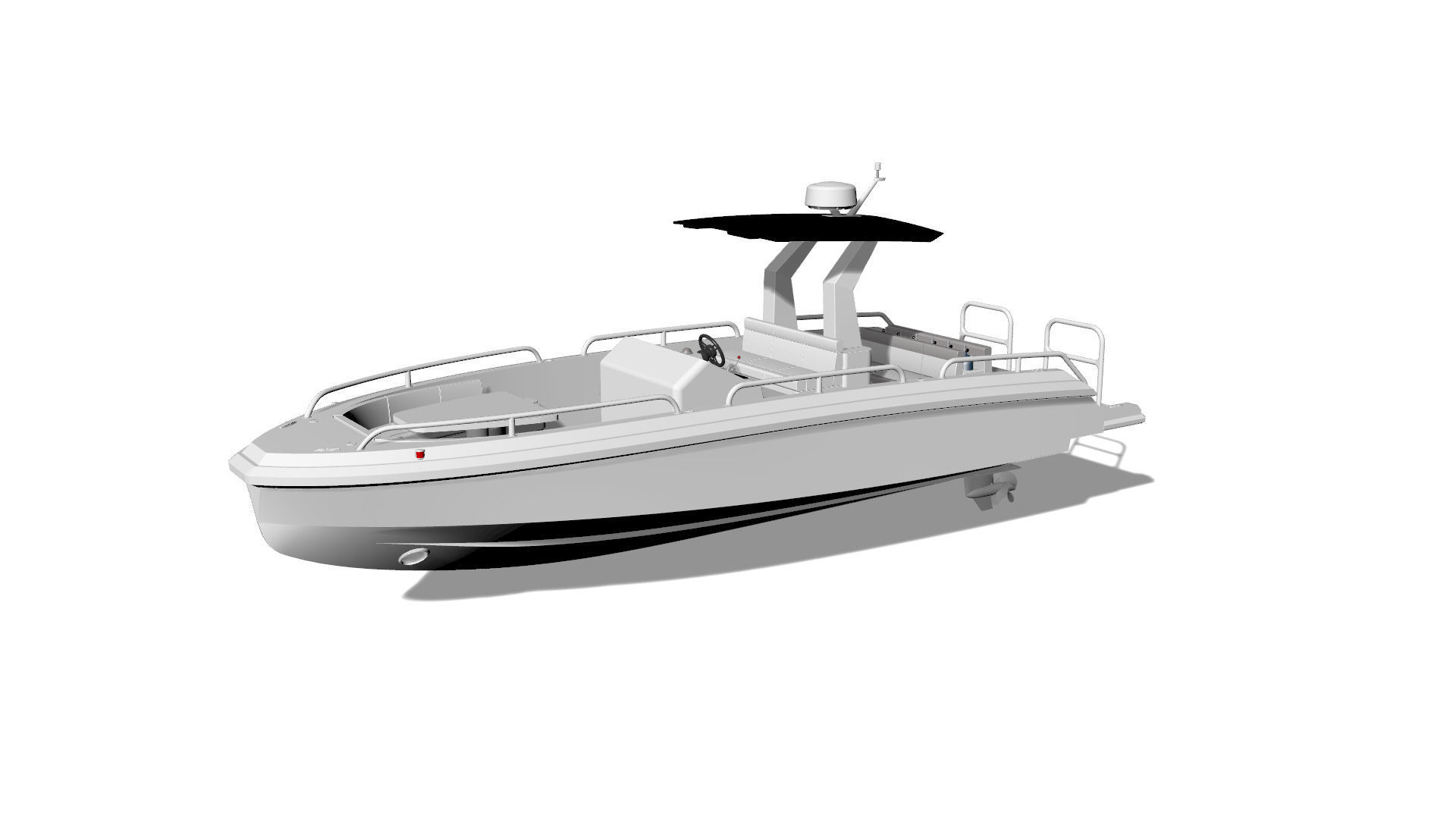 8 Meter Yacht Tender Runabout Diver 3D model_13