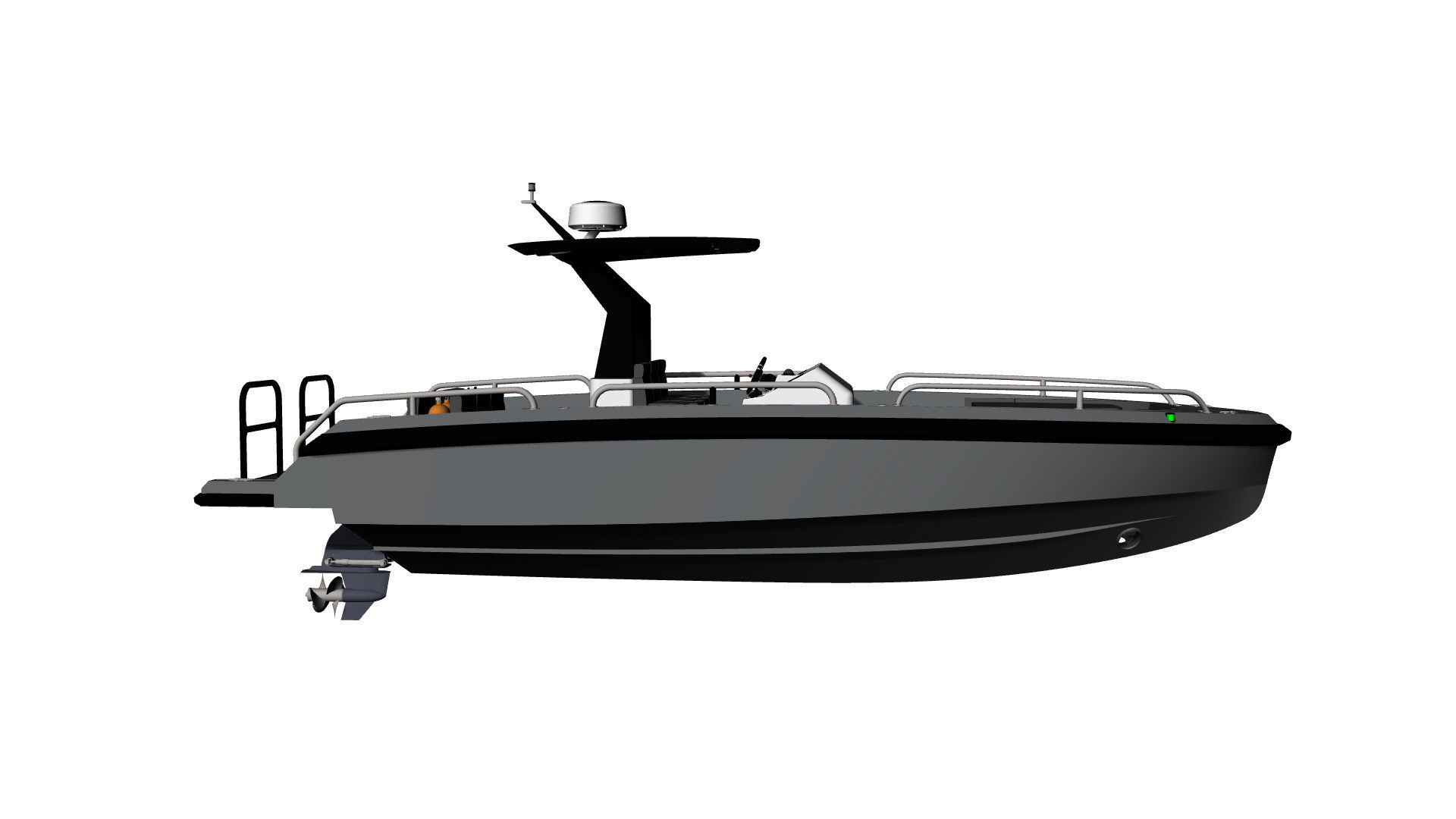 8 Meter Yacht Tender Runabout Diver 3D model_38