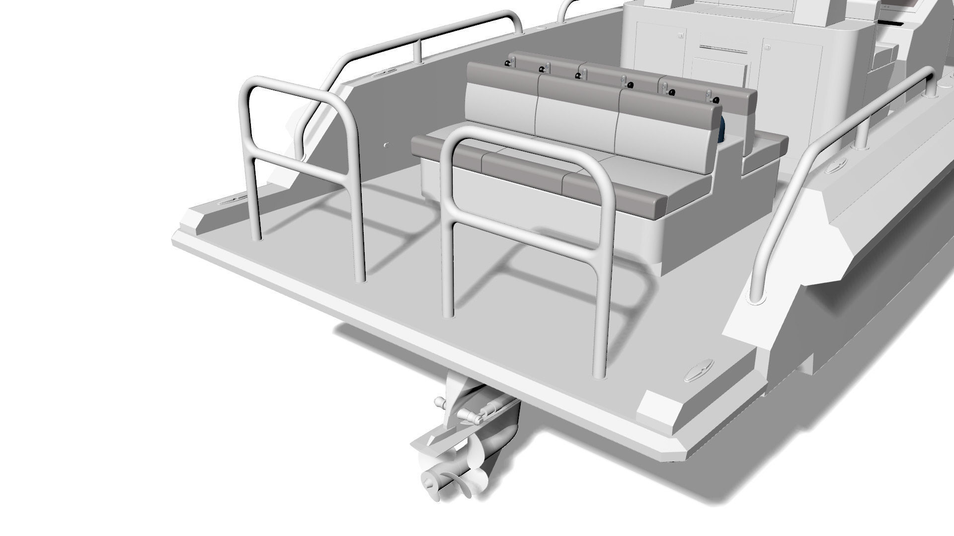 8 Meter Yacht Tender Runabout Diver 3D model_23
