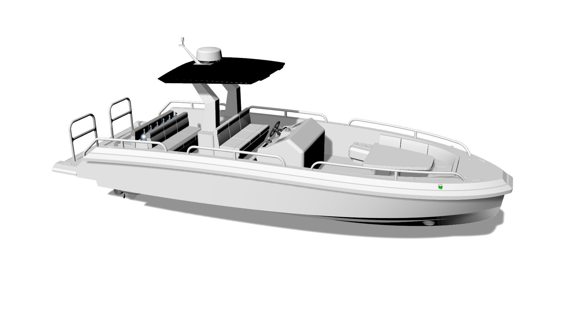 8 Meter Yacht Tender Runabout Diver 3D model_17