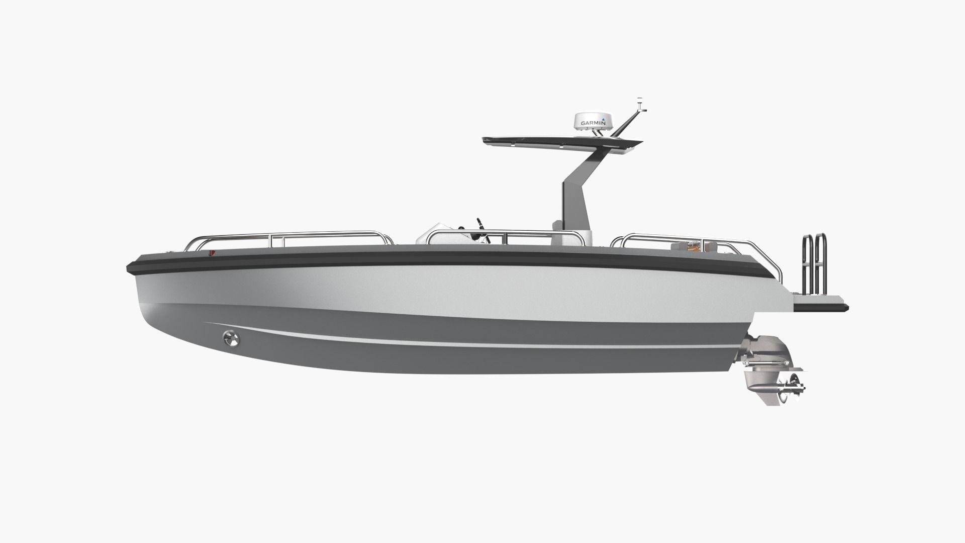 8 Meter Yacht Tender Runabout Diver 3D model_3