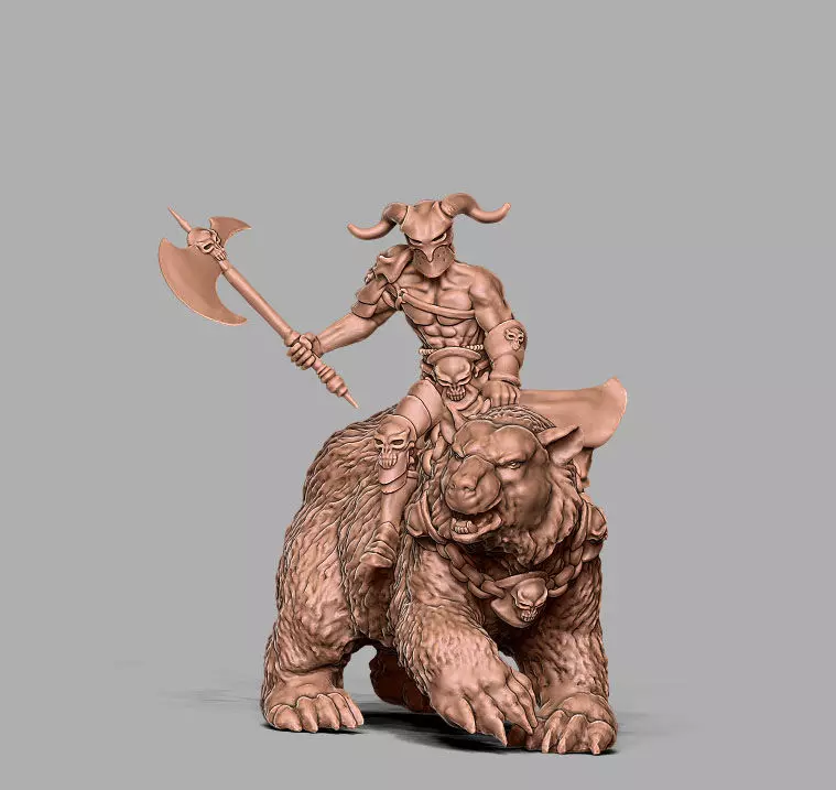 Brbarian rider 35mm scale 3D print model
