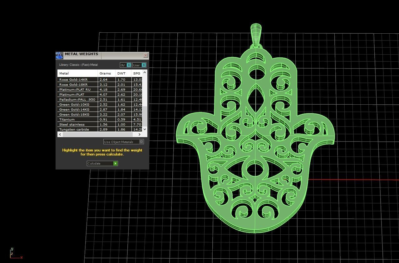 Hamsa pendant 2 3D print model_15