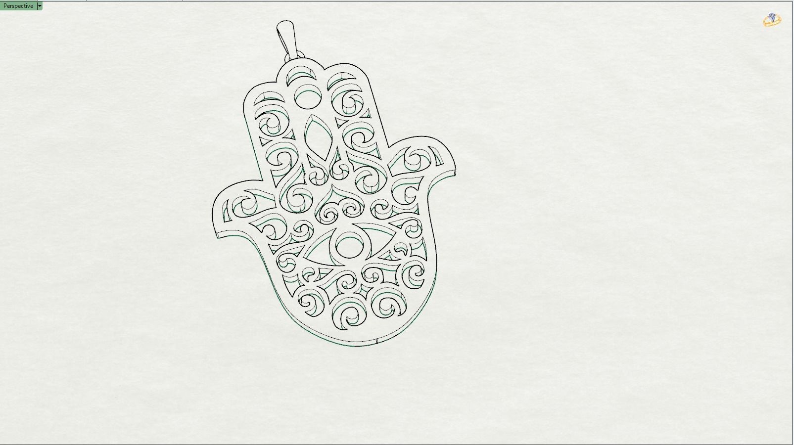 Hamsa pendant 2 3D print model_4