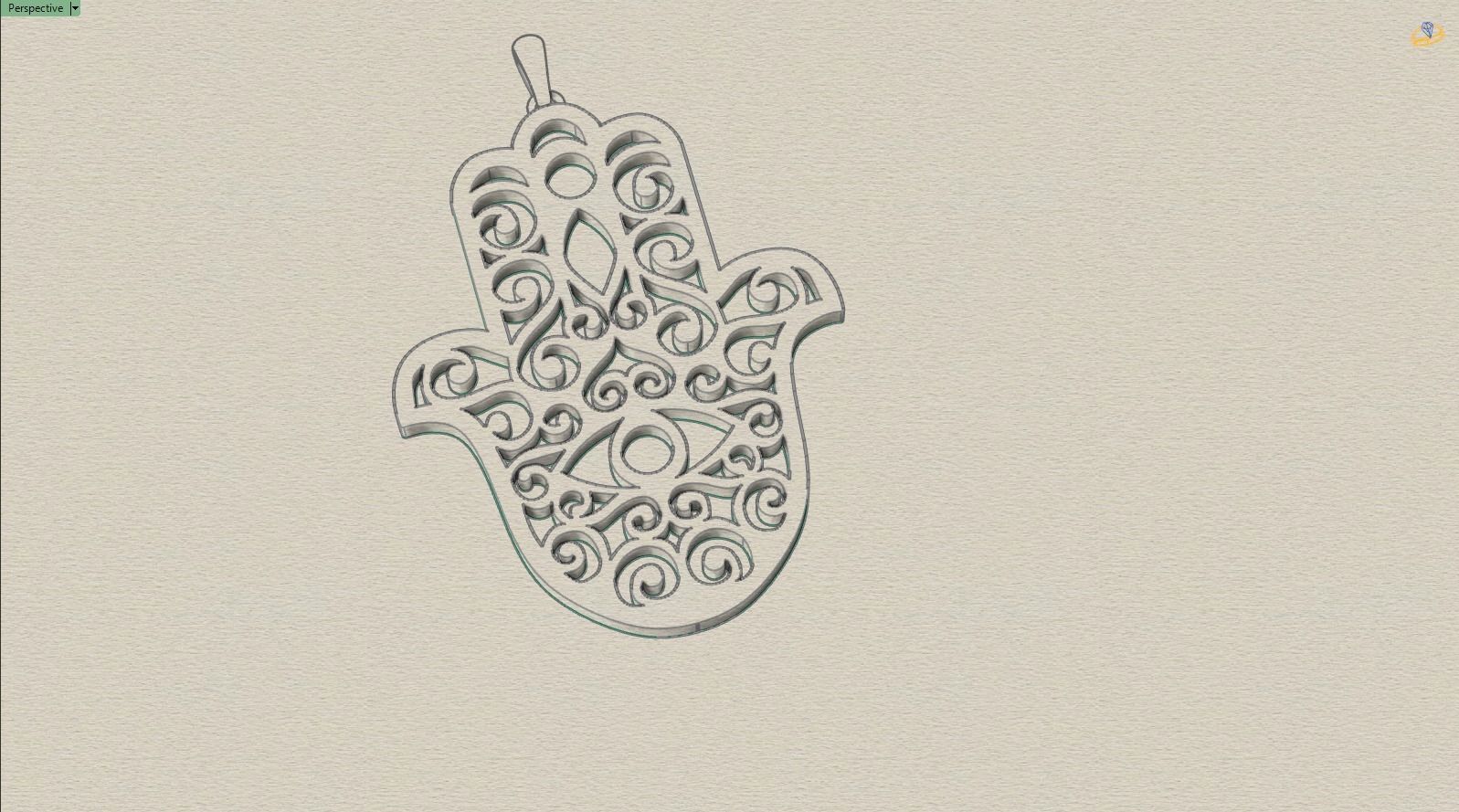 Hamsa pendant 2 3D print model_12