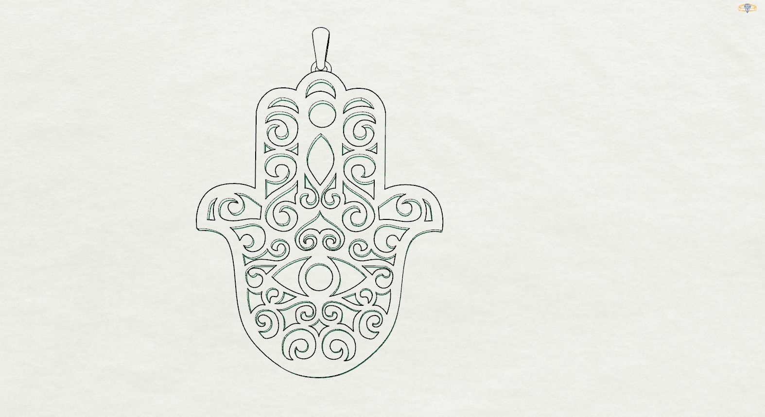 Hamsa pendant 2 3D print model_9