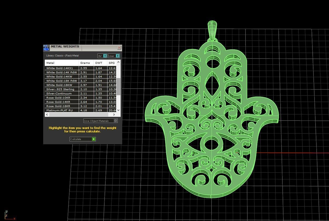 Hamsa pendant 2 3D print model_14