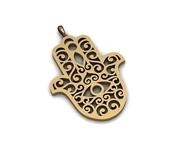 Hamsa pendant 2 3D print model