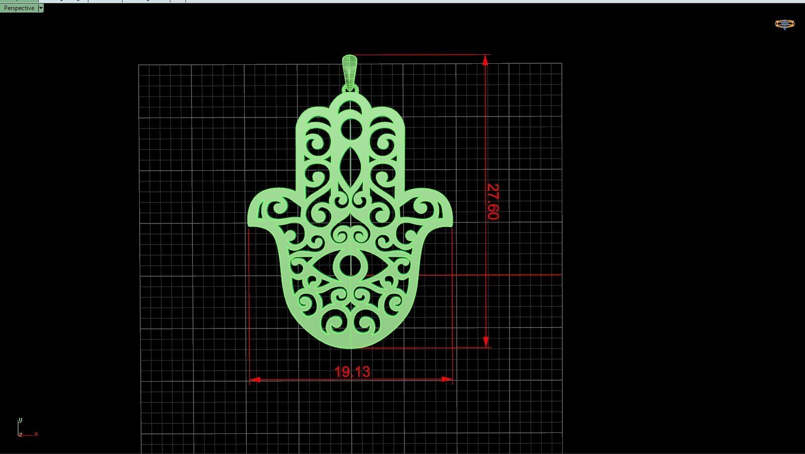 Hamsa pendant 2 3D print model_7
