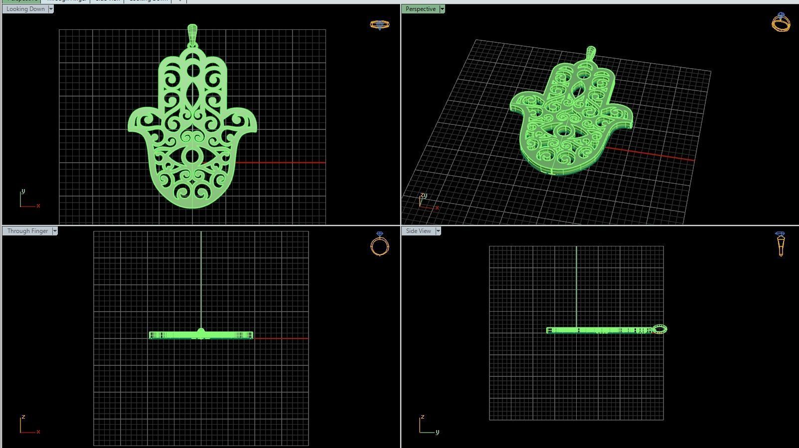 Hamsa pendant 2 3D print model_8