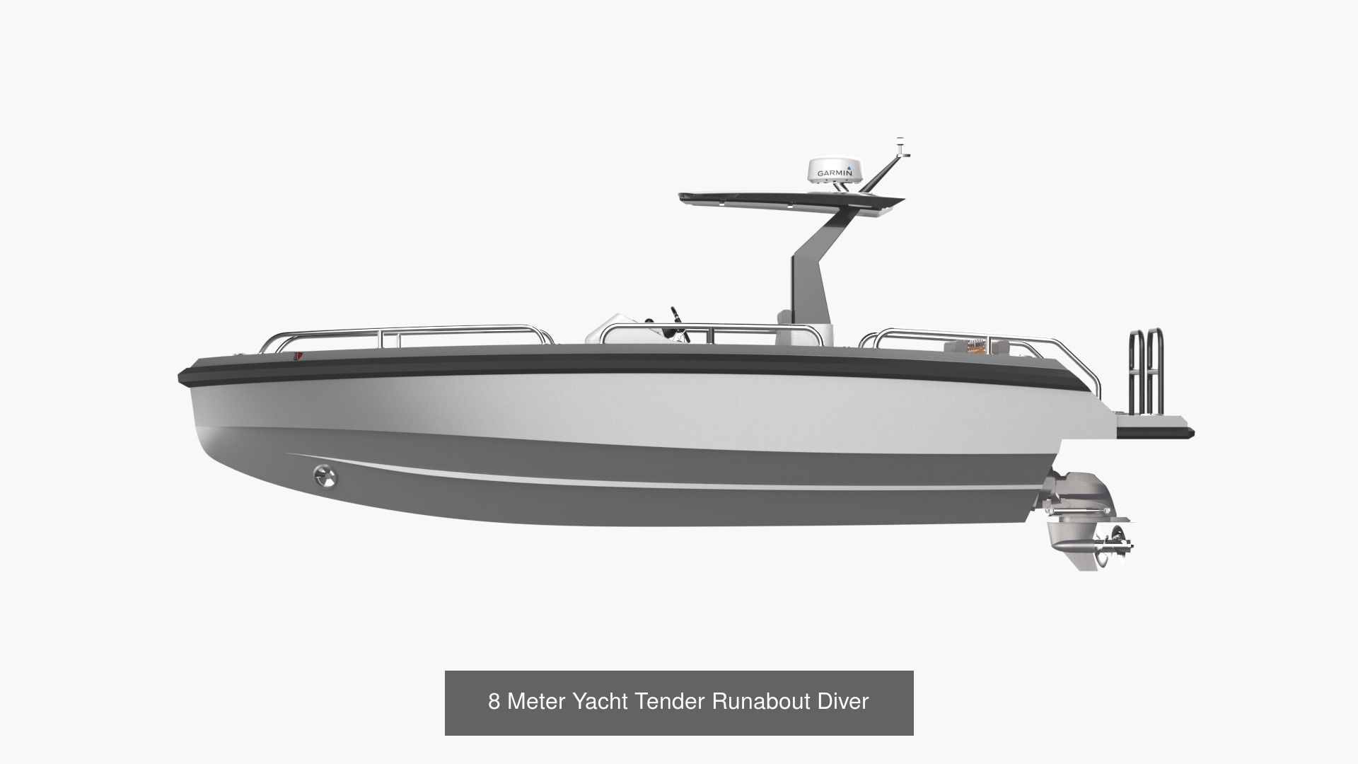 8 Meter Yacht Tender Runabout  3D Model Collection_3