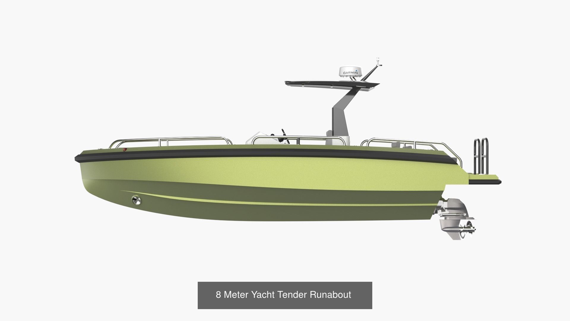 8 Meter Yacht Tender Runabout  3D Model Collection_1