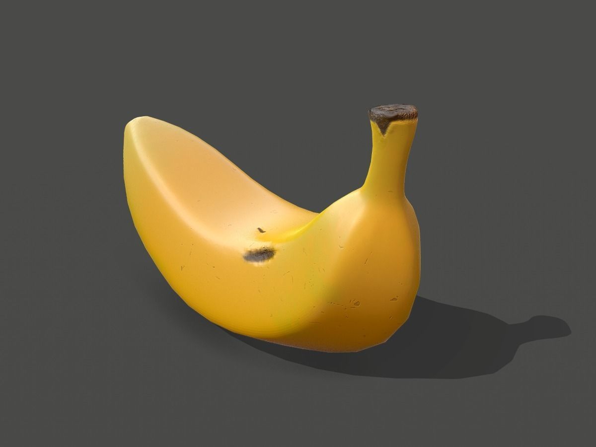 Banana Low Poly 3D modeling Low-poly 3D model_4