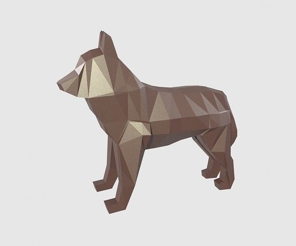 Low-Poly model of dog Husky Low-poly 3D model