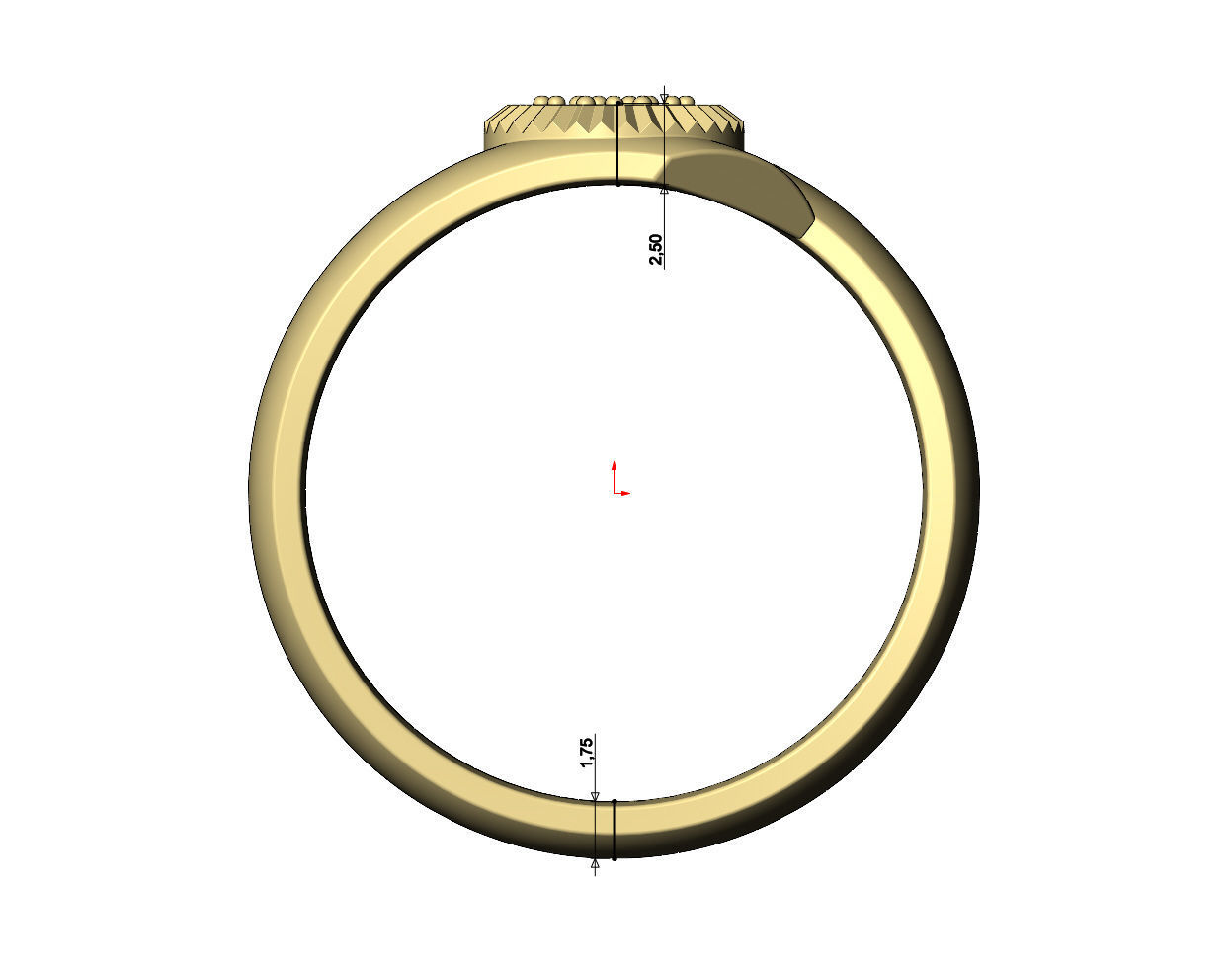 Diamond bezel bypass band US sizes 5to9 3D print model_7
