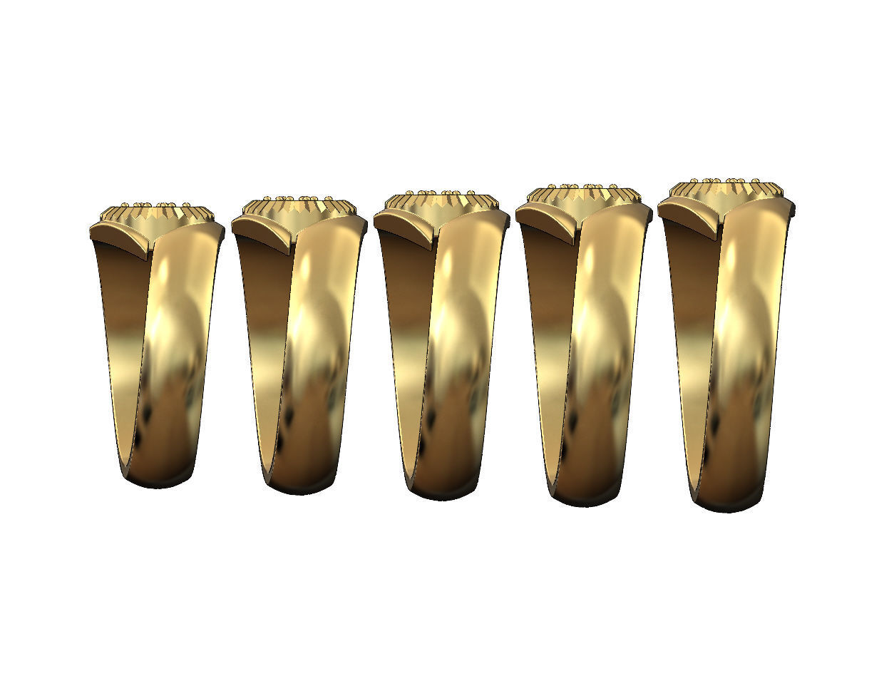 Diamond bezel bypass band US sizes 5to9 3D print model_3