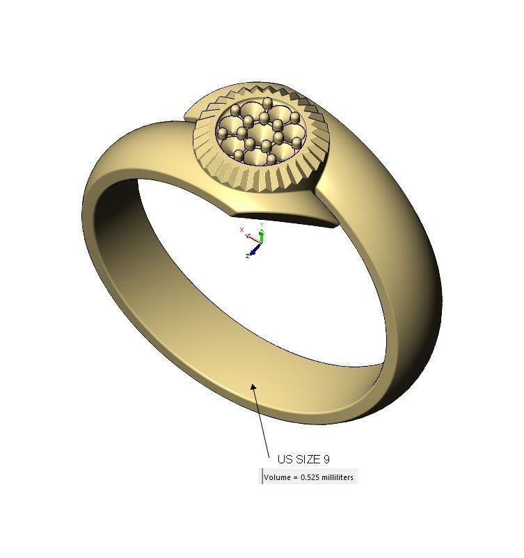 Diamond bezel bypass band US sizes 5to9 3D print model_11