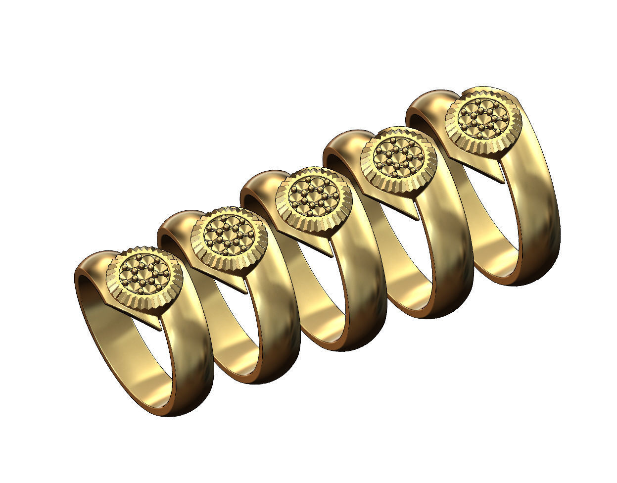 Diamond bezel bypass band US sizes 5to9 3D print model_2