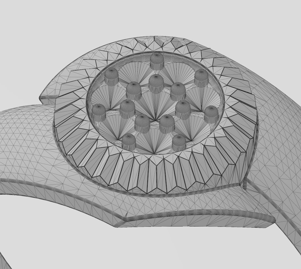 Diamond bezel bypass band US sizes 5to9 3D print model_13