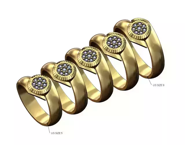 Diamond bezel bypass band US sizes 5to9