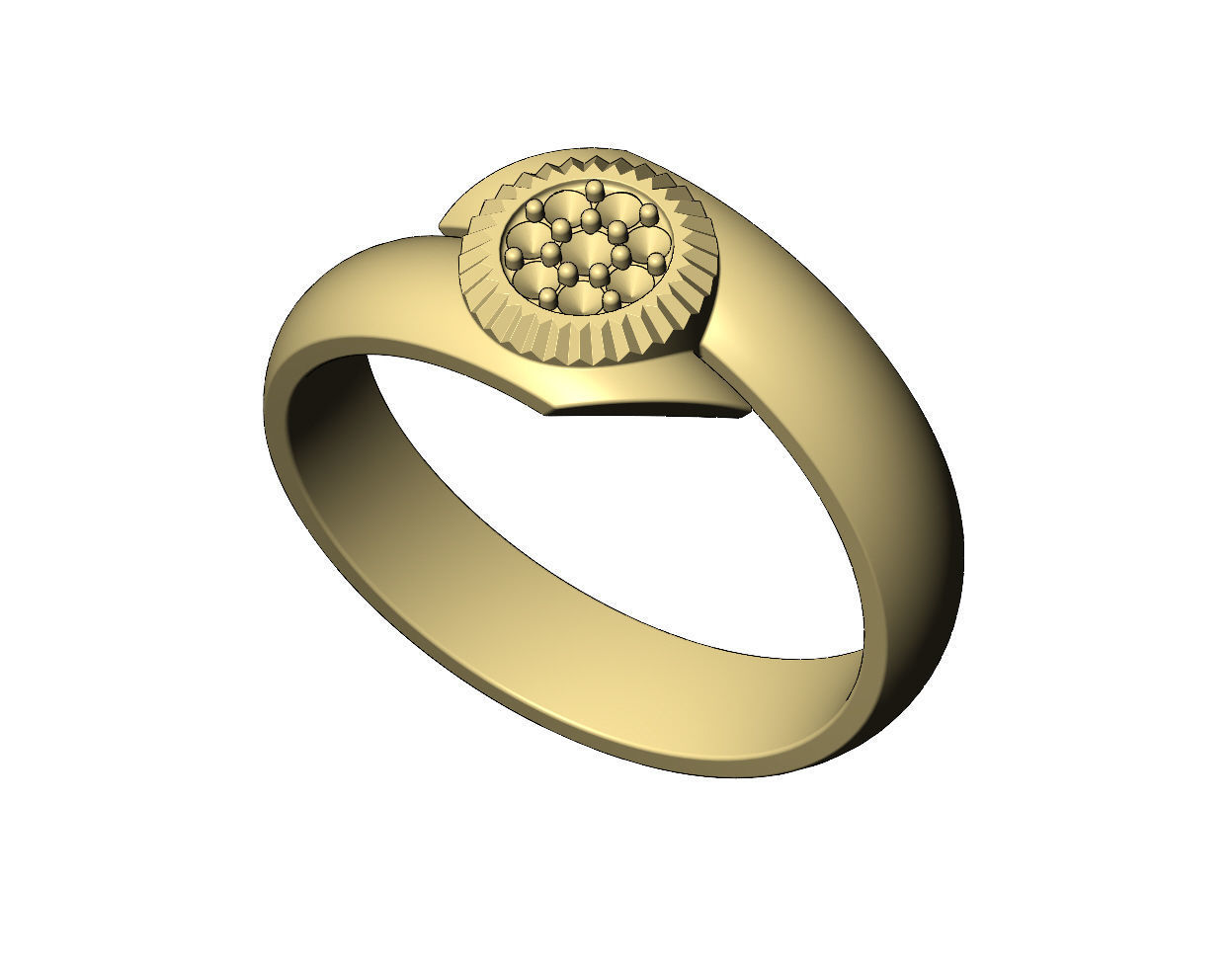 Diamond bezel bypass band US sizes 5to9 3D print model_6