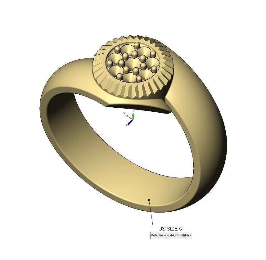 Diamond bezel bypass band US sizes 5to9 3D print model_10