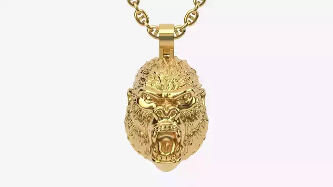 Gorilla Face pendant 3D print model