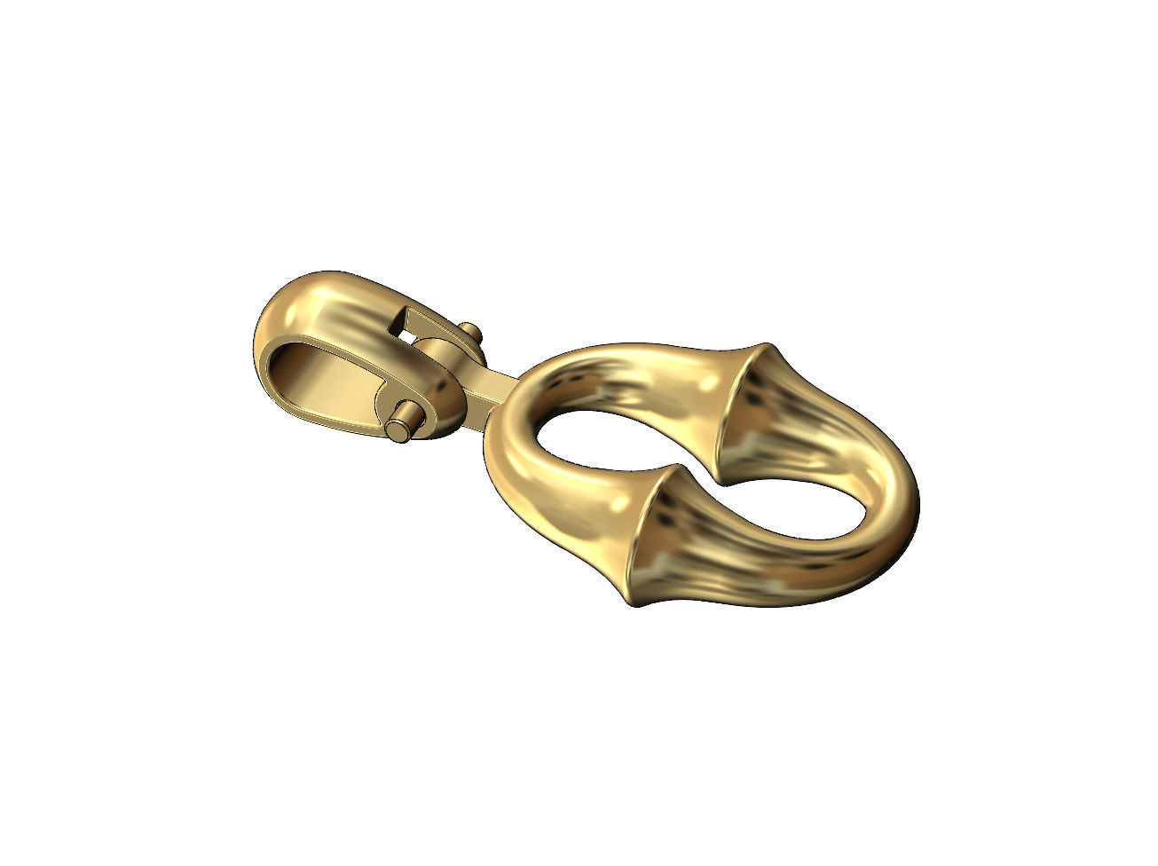 Organic chainlink motif pendant with bail 3D print model_2