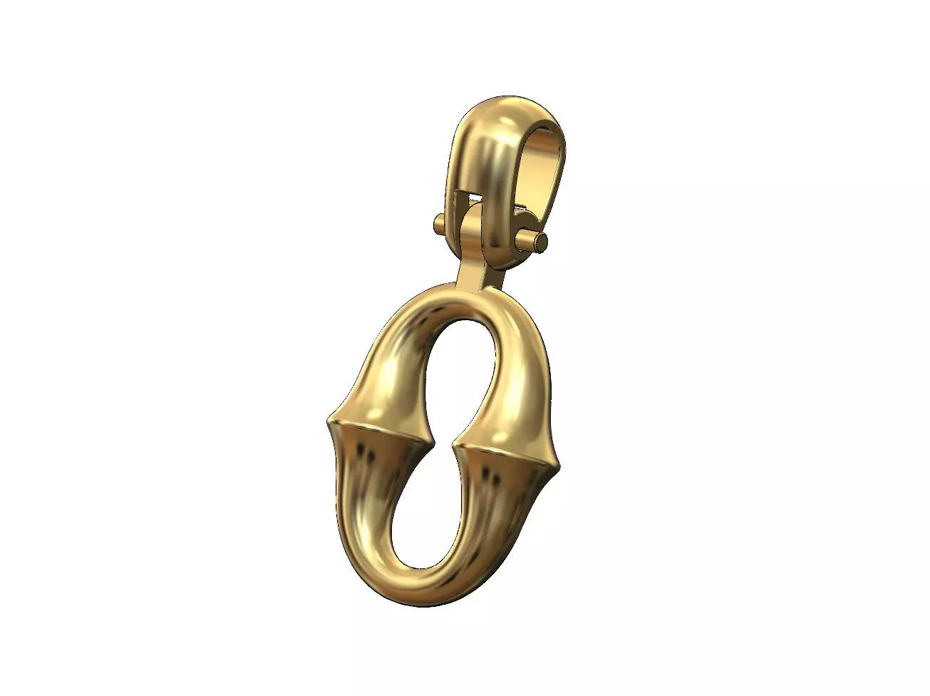 Organic chainlink motif pendant with bail 3D print model_0