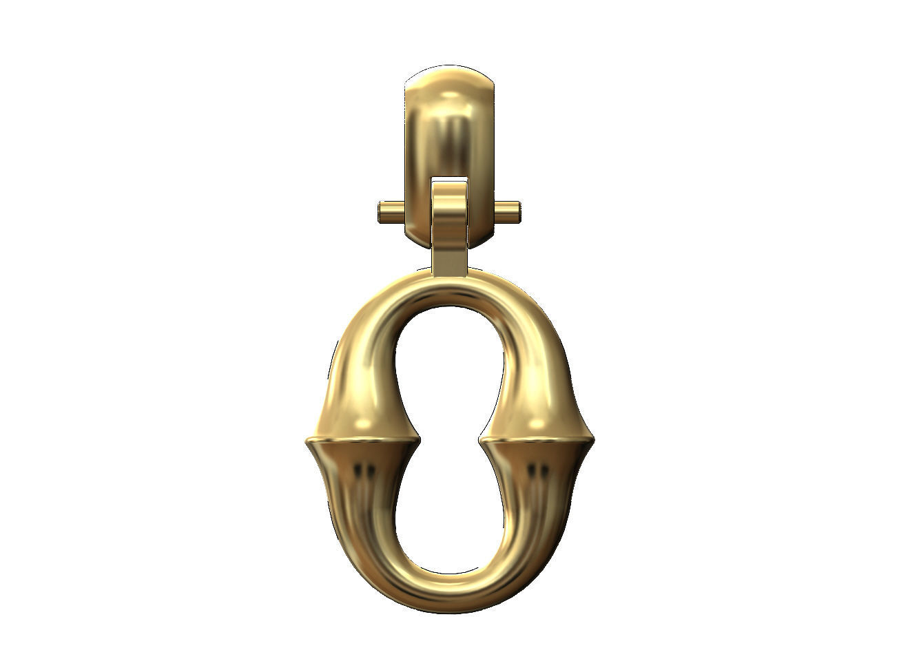 Organic chainlink motif pendant with bail 3D print model_1