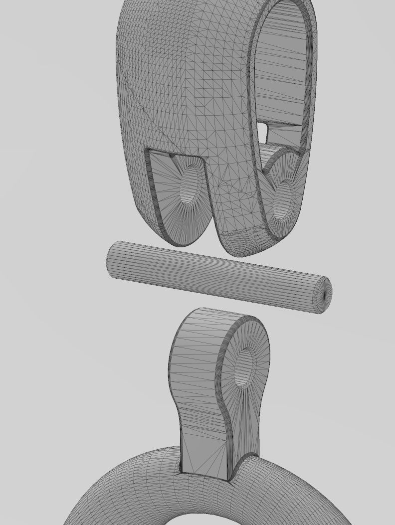 Organic chainlink motif pendant with bail 3D print model_15