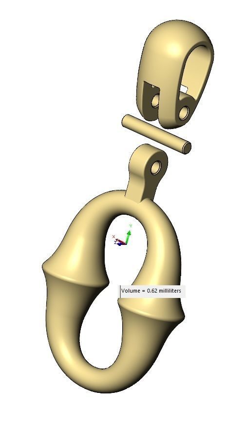 Organic chainlink motif pendant with bail 3D print model_13