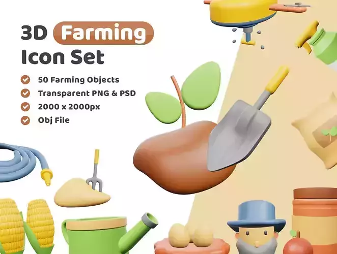 Farming Icon Pack 3D Model