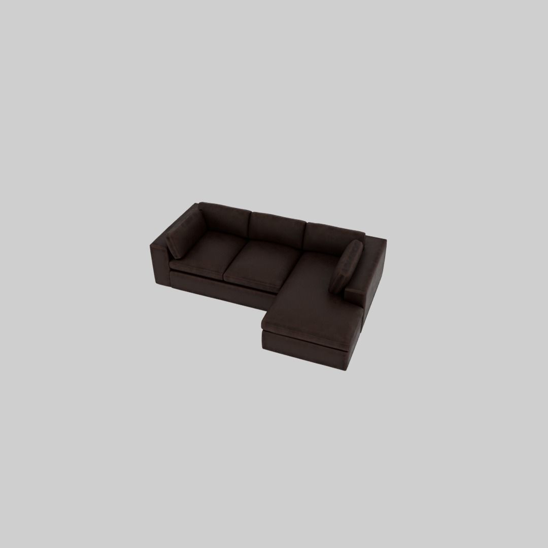 Leather sofa 3D model_2