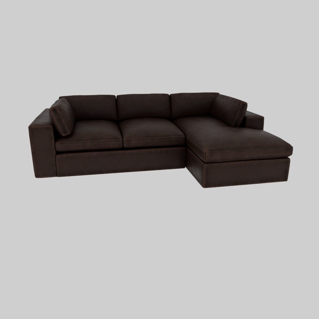 Leather sofa 3D model_3
