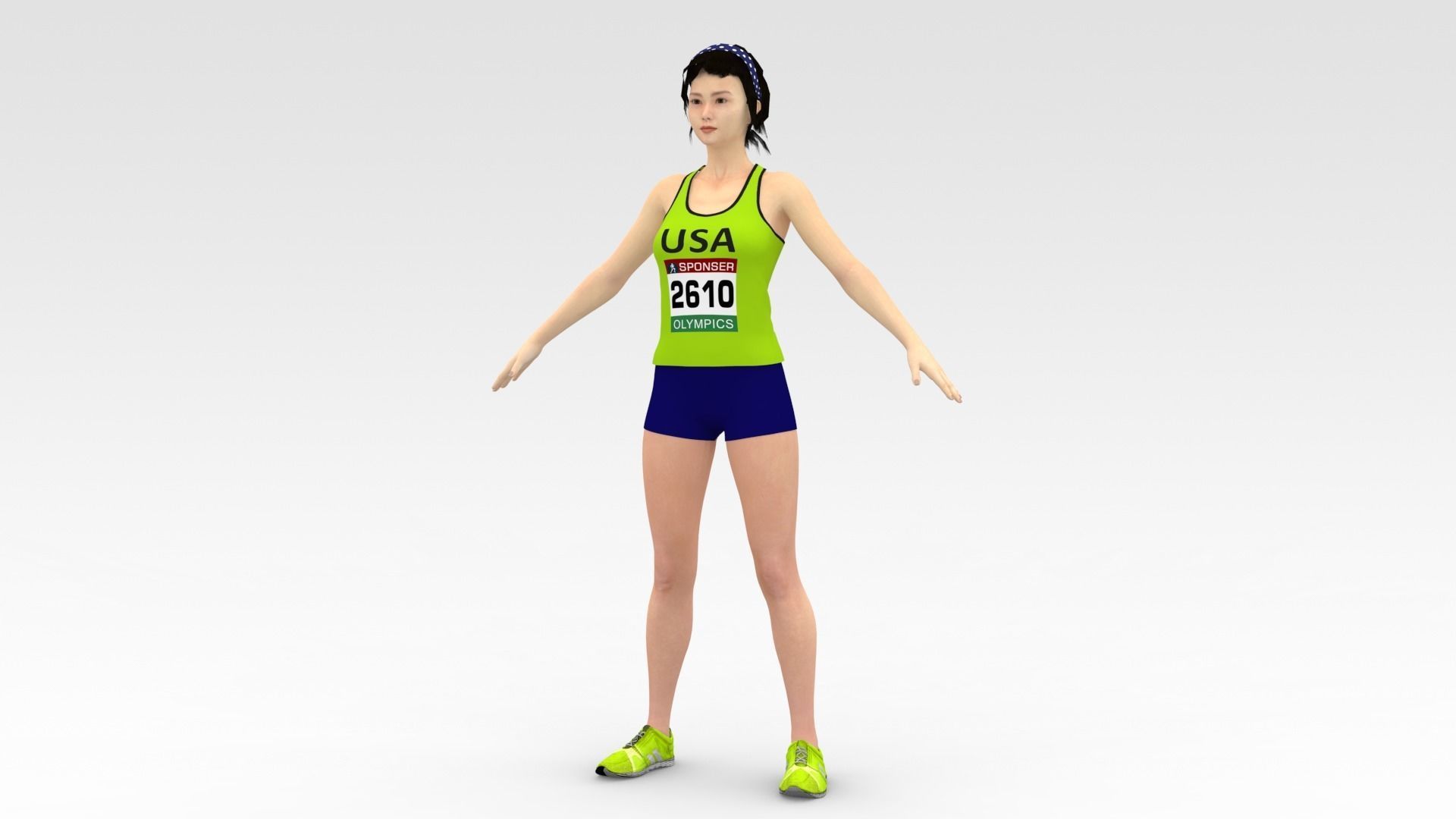 Athlete Runner 3D model_2