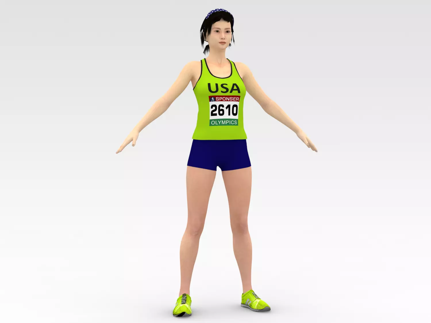 Athlete Runner 3D model_0
