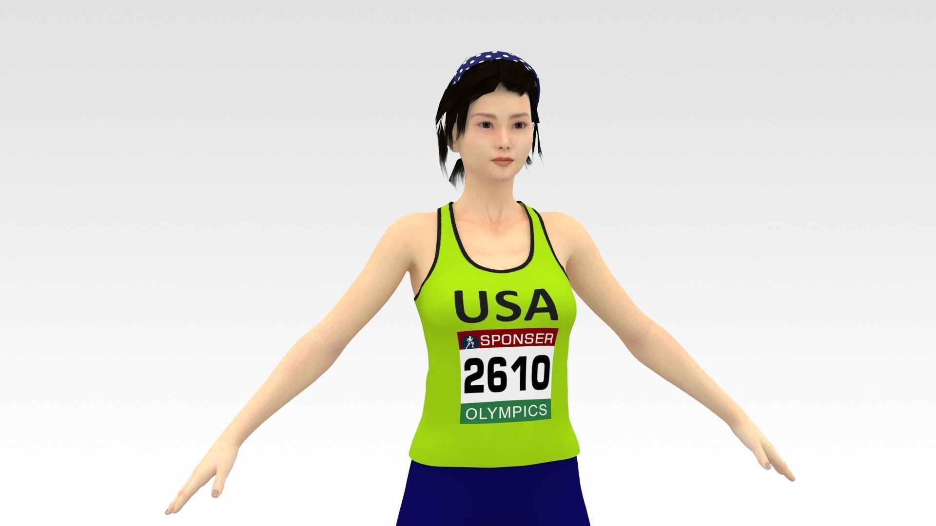 Athlete Runner 3D model_1