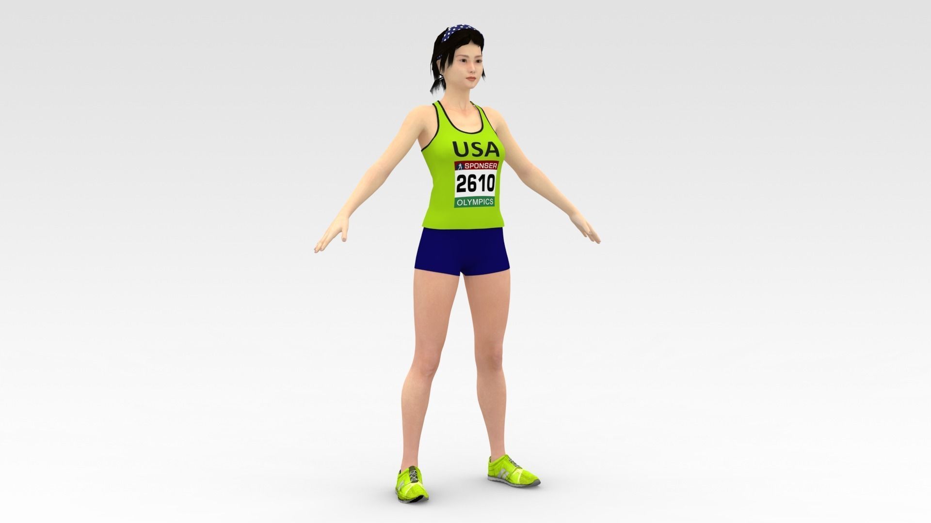 Athlete Runner 3D model_5